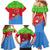 Eritrea Christmas Family Matching Mermaid Dress and Hawaiian Shirt with Santa Claus Camel Sleigh National Emblem and Red Green Blue Pattern - Wonder Print Shop