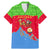 Eritrea Christmas Family Matching Mermaid Dress and Hawaiian Shirt with Santa Claus Camel Sleigh National Emblem and Red Green Blue Pattern - Wonder Print Shop