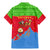 Eritrea Christmas Family Matching Mermaid Dress and Hawaiian Shirt with Santa Claus Camel Sleigh National Emblem and Red Green Blue Pattern - Wonder Print Shop