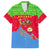 Eritrea Christmas Family Matching Off Shoulder Maxi Dress and Hawaiian Shirt with Santa Claus Camel Sleigh National Emblem and Red Green Blue Pattern - Wonder Print Shop