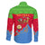 Eritrea Christmas Family Matching Off Shoulder Maxi Dress and Hawaiian Shirt with Santa Claus Camel Sleigh National Emblem and Red Green Blue Pattern - Wonder Print Shop
