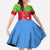 Eritrea Christmas Family Matching Puletasi and Hawaiian Shirt with Santa Claus Camel Sleigh National Emblem and Red Green Blue Pattern - Wonder Print Shop