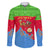 Eritrea Christmas Family Matching Short Sleeve Bodycon Dress and Hawaiian Shirt with Santa Claus Camel Sleigh National Emblem and Red Green Blue Pattern - Wonder Print Shop