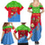 Eritrea Christmas Family Matching Summer Maxi Dress and Hawaiian Shirt with Santa Claus Camel Sleigh National Emblem and Red Green Blue Pattern - Wonder Print Shop