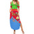 Eritrea Christmas Family Matching Summer Maxi Dress and Hawaiian Shirt with Santa Claus Camel Sleigh National Emblem and Red Green Blue Pattern - Wonder Print Shop