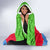 Eritrea Christmas Hooded Blanket with Santa Claus Camel Sleigh National Emblem and Red Green Blue Pattern - Wonder Print Shop