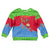 Eritrea Christmas Kid Ugly Christmas Sweater with Santa Claus Camel Sleigh National Emblem and Red Green Blue Pattern - Wonder Print Shop