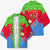 Eritrea Christmas Kimono with Santa Claus Camel Sleigh National Emblem and Red Green Blue Pattern - Wonder Print Shop