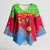 Eritrea Christmas Kimono Sleeve Blouse with Santa Claus Camel Sleigh National Emblem and Red Green Blue Pattern - Wonder Print Shop