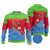 Eritrea Christmas Ugly Christmas Sweater with Santa Claus Camel Sleigh National Emblem and Red Green Blue Pattern - Wonder Print Shop