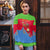 Eritrea Christmas Ugly Christmas Sweater with Santa Claus Camel Sleigh National Emblem and Red Green Blue Pattern - Wonder Print Shop