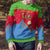Eritrea Christmas Ugly Christmas Sweater with Santa Claus Camel Sleigh National Emblem and Red Green Blue Pattern - Wonder Print Shop