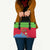 Eritrea Christmas Leather Bag with Santa Claus Camel Sleigh National Emblem and Red Green Blue Pattern - Wonder Print Shop