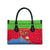 Eritrea Christmas Leather Bag with Santa Claus Camel Sleigh National Emblem and Red Green Blue Pattern - Wonder Print Shop
