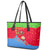 Eritrea Christmas Leather Tote Bag with Santa Claus Camel Sleigh National Emblem and Red Green Blue Pattern - Wonder Print Shop