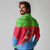 Eritrea Christmas Long Sleeve Polo Shirt with Santa Claus Camel Sleigh National Emblem and Red Green Blue Pattern - Wonder Print Shop