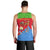 Eritrea Christmas Men Tank Top with Santa Claus Camel Sleigh National Emblem and Red Green Blue Pattern - Wonder Print Shop
