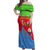 Eritrea Christmas Off Shoulder Maxi Dress with Santa Claus Camel Sleigh National Emblem and Red Green Blue Pattern - Wonder Print Shop