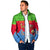 Eritrea Christmas Padded Jacket with Santa Claus Camel Sleigh National Emblem and Red Green Blue Pattern - Wonder Print Shop
