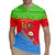 Eritrea Christmas Rugby Jersey with Santa Claus Camel Sleigh National Emblem and Red Green Blue Pattern - Wonder Print Shop