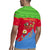 Eritrea Christmas Rugby Jersey with Santa Claus Camel Sleigh National Emblem and Red Green Blue Pattern - Wonder Print Shop