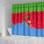 Eritrea Christmas Shower Curtain with Santa Claus Camel Sleigh National Emblem and Red Green Blue Pattern - Wonder Print Shop