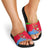 Eritrea Christmas Slide Sandals with Santa Claus Camel Sleigh National Emblem and Red Green Blue Pattern - Wonder Print Shop