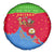 Eritrea Christmas Spare Tire Cover with Santa Claus Camel Sleigh National Emblem and Red Green Blue Pattern - Wonder Print Shop