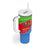 Eritrea Christmas Tumbler With Handle with Santa Claus Camel Sleigh National Emblem and Red Green Blue Pattern - Wonder Print Shop
