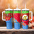 Eritrea Christmas Tumbler With Handle with Santa Claus Camel Sleigh National Emblem and Red Green Blue Pattern - Wonder Print Shop