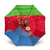 Eritrea Christmas Umbrella with Santa Claus Camel Sleigh National Emblem and Red Green Blue Pattern - Wonder Print Shop