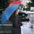 Eritrea Christmas Umbrella with Santa Claus Camel Sleigh National Emblem and Red Green Blue Pattern - Wonder Print Shop
