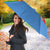 Eritrea Christmas Umbrella with Santa Claus Camel Sleigh National Emblem and Red Green Blue Pattern - Wonder Print Shop