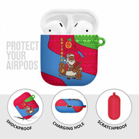 Eritrea Christmas AirPods Case with African Santa Gingerbread Harp National Flag Colors and Festive Pattern Design - Wonder Print Shop