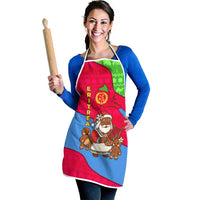Eritrea Christmas Apron with African Santa Gingerbread Harp National Flag Colors and Festive Pattern Design - Wonder Print Shop