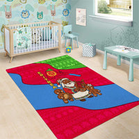 Eritrea Christmas Area Rug with African Santa Gingerbread Harp National Flag Colors and Festive Pattern Design - Wonder Print Shop