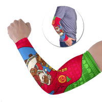 Eritrea Christmas Arm Sleeves with African Santa Gingerbread Harp National Flag Colors and Festive Pattern Design - Wonder Print Shop