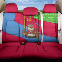Eritrea Christmas Back Car Seat Cover with African Santa Gingerbread Harp National Flag Colors and Festive Pattern Design - Wonder Print Shop