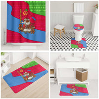 Eritrea Christmas Bathroom Set with African Santa Gingerbread Harp National Flag Colors and Festive Pattern Design - Wonder Print Shop