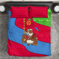 Eritrea Christmas Bedding Set with African Santa Gingerbread Harp National Flag Colors and Festive Pattern Design - Wonder Print Shop