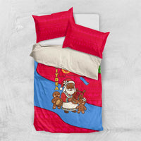 Eritrea Christmas Bedding Set with African Santa Gingerbread Harp National Flag Colors and Festive Pattern Design - Wonder Print Shop