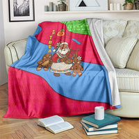 Eritrea Christmas Blanket with African Santa Gingerbread Harp National Flag Colors and Festive Pattern Design - Wonder Print Shop