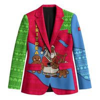 Eritrea Christmas Blazer with African Santa Gingerbread Harp National Flag Colors and Festive Pattern Design - Wonder Print Shop
