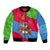 Eritrea Christmas Bomber Jacket with African Santa Gingerbread Harp National Flag Colors and Festive Pattern Design - Wonder Print Shop