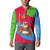 Eritrea Christmas Button Sweatshirt with African Santa Gingerbread Harp National Flag Colors and Festive Pattern Design - Wonder Print Shop