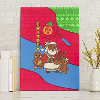 Eritrea Christmas Canvas Wall Art with African Santa Gingerbread Harp National Flag Colors and Festive Pattern Design - Wonder Print Shop