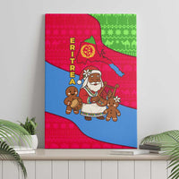 Eritrea Christmas Canvas Wall Art with African Santa Gingerbread Harp National Flag Colors and Festive Pattern Design - Wonder Print Shop