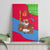 Eritrea Christmas Canvas Wall Art with African Santa Gingerbread Harp National Flag Colors and Festive Pattern Design - Wonder Print Shop