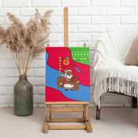 Eritrea Christmas Canvas Wall Art with African Santa Gingerbread Harp National Flag Colors and Festive Pattern Design - Wonder Print Shop