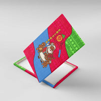 Eritrea Christmas Canvas Wall Art with African Santa Gingerbread Harp National Flag Colors and Festive Pattern Design - Wonder Print Shop